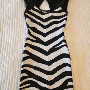 Forever 21 Black and White Striped Backless Dress